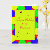 Het gelukkige Liefje van de Verjaardag Kaart (Gele Bloem)