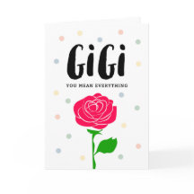 Het gelukkige Moederdag, Gigi, u betekent alles