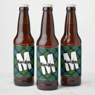 Het gelukkige Monogram van het Geruite Schotse Bier Etiket