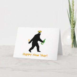 Het Gelukkige Nieuwjaar van Bigfoot! Feestdagen Kaart