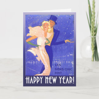 Het gelukkige Paar van het Art deco van het Feestdagen Kaart