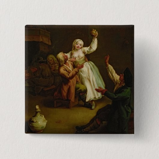 Het gelukkige paar vierkante button 5,1 cm (Voorkant)