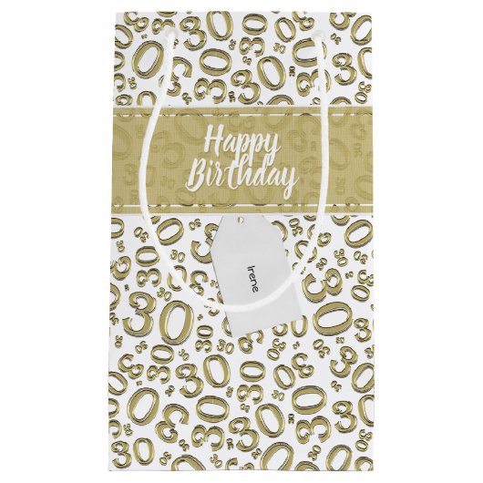Het gelukkige Patroon van het Aantal van de 30ste Klein Cadeauzakje (Voorkant)