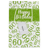 Het gelukkige Patroon van het Aantal van de 60ste Medium Cadeauzakje (Voorkant)