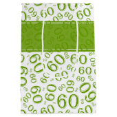 Het gelukkige Patroon van het Aantal van de 60ste Medium Cadeauzakje (Achterkant)