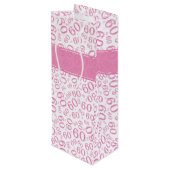 Het gelukkige Patroon van het Aantal van de 60ste Wijn Cadeautas (Achterkant Gekanteld)