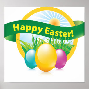 Het gelukkige Poster van Paaseieren