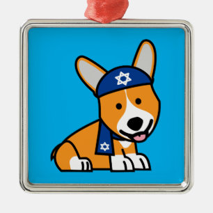 Het gelukkige Puppy van de Hond van Corgi Corgis Metalen Ornament