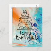 Het gelukkige verjaardag schilderen briefkaart (Voorkant / Achterkant)