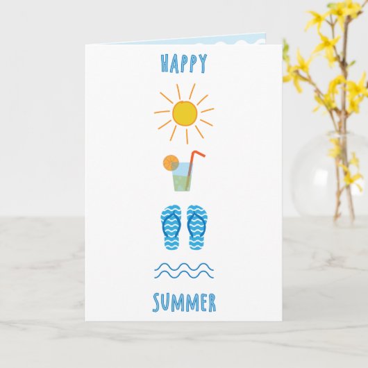 Het gelukkige Wenskaart van de Zomer Kaart (Gele Bloem)