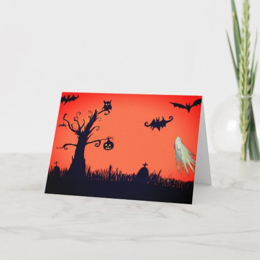 Het gelukkige Wenskaart van Halloween Kaart (Voorkant)