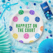 Het gelukkigst op het veld Pickleball servetten Papieren Bordje (Feest)