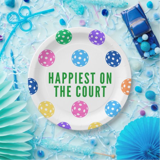 Het gelukkigst op het veld Pickleball servetten Papieren Bordje (Feest)