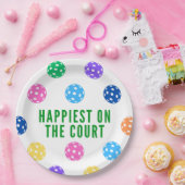 Het gelukkigst op het veld Pickleball servetten Papieren Bordje (Feest)