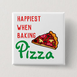 Het gelukkigste bij het bakken vierkante button 5,1 cm