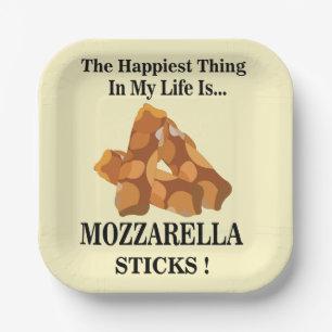 Het gelukkigste ding in mijn leven zijn mozzarella papieren bordje