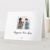 het gelukkigste nieuwe jaar chic modern multi foto kaart (Achterkant)