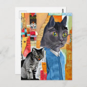 Het gemengde Briefkaart van Media van katten (Voorkant / Achterkant)