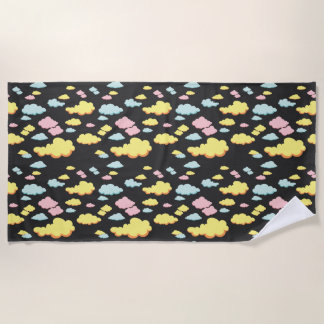 Het gemengde patroon van de kleurenwolken strandlaken