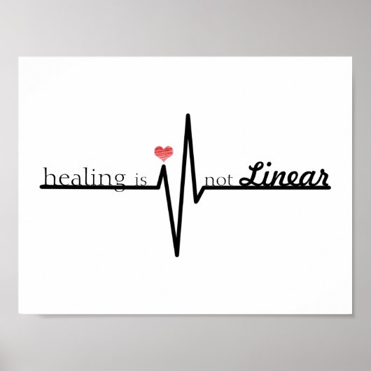 Het genezen is niet lineair- mentale gezondheidsge poster (Voorkant)