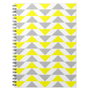Het geometrische Gele, Grijze, Witte Patroon van Notitieboek