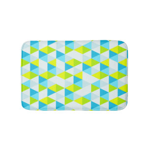 Het geometrische Groene en Blauwe Moderne Patroon Badmat