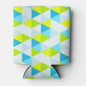Het geometrische Groene en Blauwe Moderne Patroon Blikjeskoeler (Voorkant)