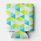 Het geometrische Groene en Blauwe Moderne Patroon Blikjeskoeler (Achterkant)