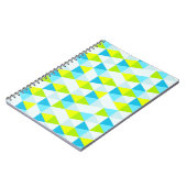 Het geometrische Groene en Blauwe Moderne Patroon Notitieboek (Linkerzijde)