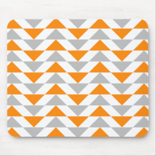 Het geometrische Oranje Grijs-witte Patroon van Muismat