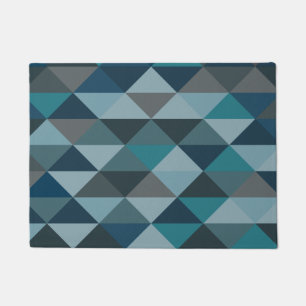 Het geometrische Patroon van de Driehoek in Blauw Deurmat