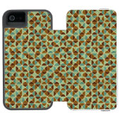 Het geometrische patroon van de retroer incipio iPhone portemonnee hoesje (Agenda Open)