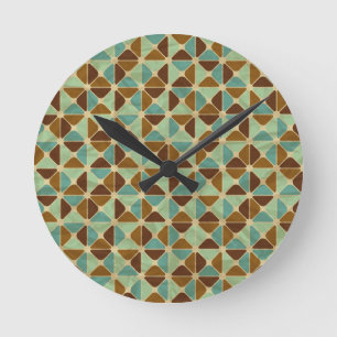 Het geometrische patroon van de retroer ronde klok