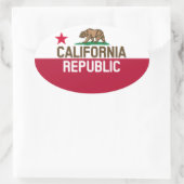 Het Gepaste Design van de Staat van de REPUBLIEK Ovale Sticker (Tas)
