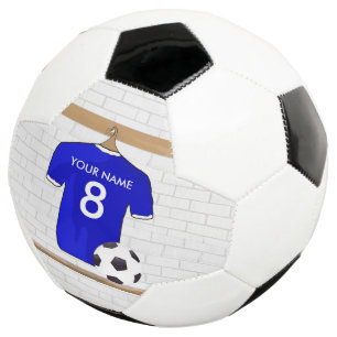 Het gepersonaliseerde Blauwe Witte Voetbal Jersey