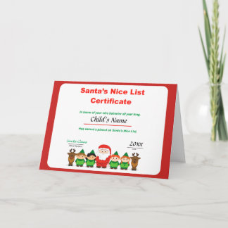 Het gepersonaliseerde Certificaat van de Lijst van Feestdagen Kaart