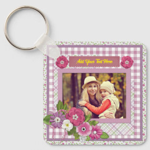 Het gepersonaliseerde fotolijstje met aangepaste t sleutelhanger