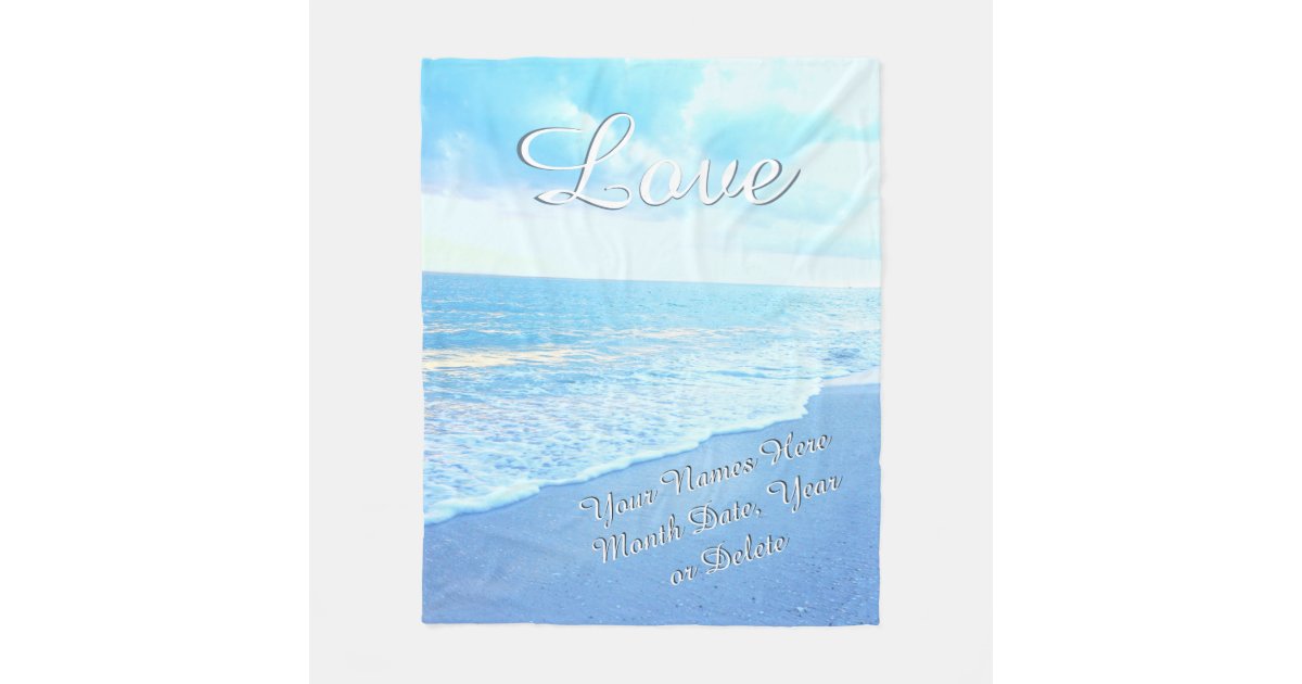 Get Wallpaper Het Gepersonaliseerde Huwelijk Van Het Strand Van Fleece Deken Free