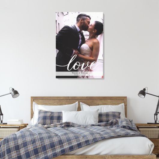 Het gepersonaliseerde Passen getrouwd Weddenschap  Canvas Afdruk (Insitu (Slaapkamer))