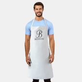 Het gepersonaliseerde Schort van het Monogram en v (Gedragen)