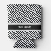 Het gepersonaliseerde, Zwarte & Witte Diagonale Blikjeskoeler (Achterkant)