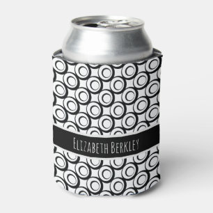 Het gepersonaliseerde, Zwarte & Witte Retro Blikjeskoeler