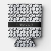 Het gepersonaliseerde, Zwarte & Witte Retro Blikjeskoeler (Voorkant)