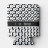 Het gepersonaliseerde, Zwarte & Witte Retro Blikjeskoeler (Achterkant)