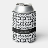 Het gepersonaliseerde, Zwarte & Witte Retro Blikjeskoeler (Blikje Achterkant)
