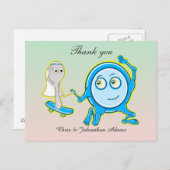 Het gerecht liep weg met de lepel bruiloft dank je briefkaart (Voorkant / Achterkant)