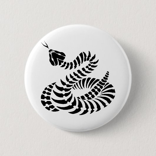 Het gerolde Bot van de Ratelslang Ronde Button 5,7 Cm (Voorkant)