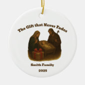 Het geschenk dat nooit vervaagt Kerstmis Keramisch Ornament (Voorkant)