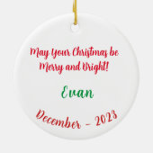 Het "Geschenk van het Seizoen" Keramisch Ornament (Achterkant)