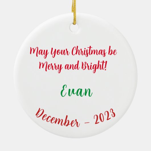 Het "Geschenk van het Seizoen" Keramisch Ornament (Achterkant)